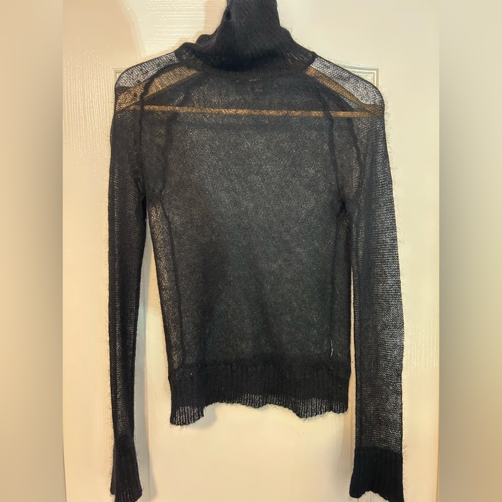 DKNY Black Sheer Turtleneck Sweater set, outer layer size M, inner size S